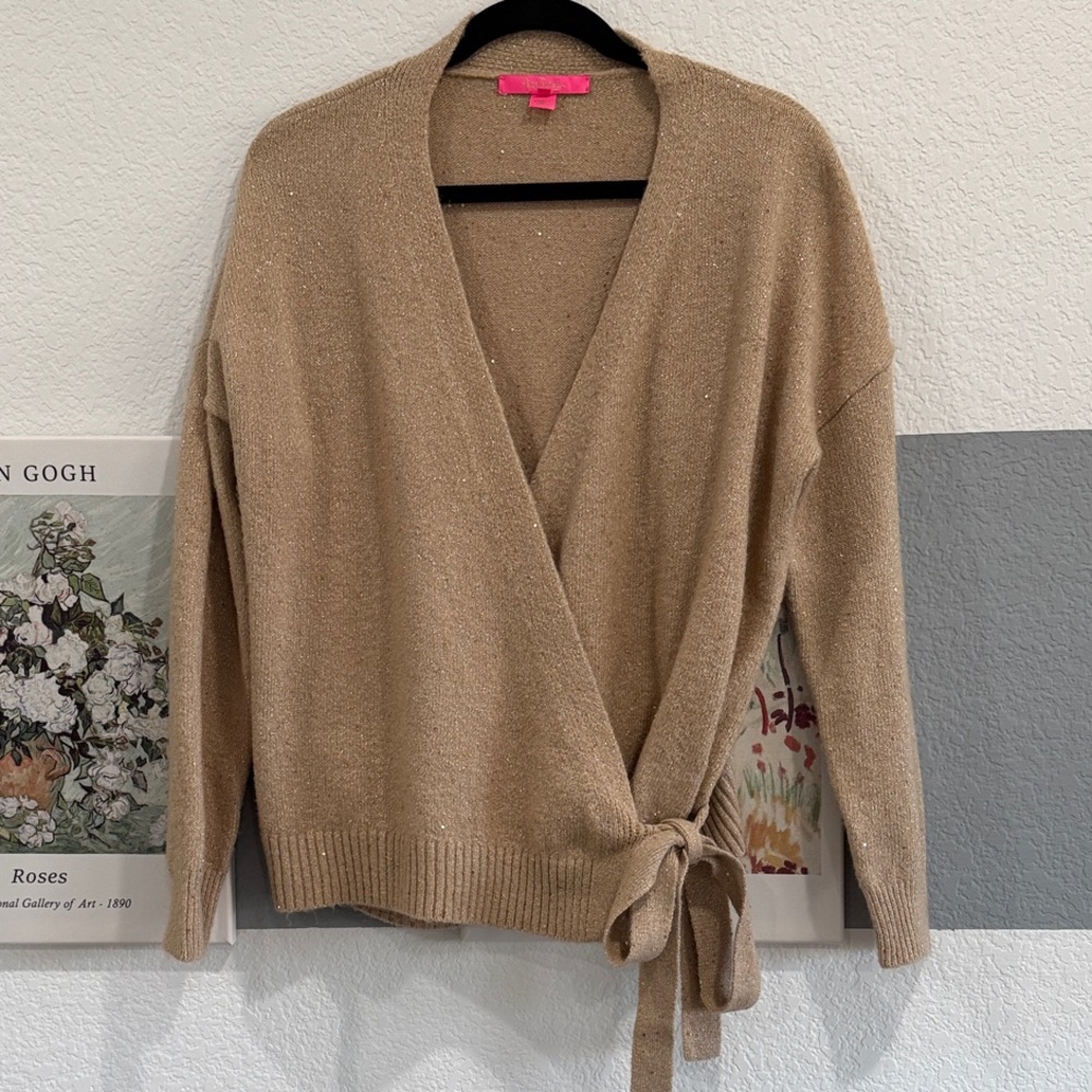 Lilly Pulitzer Dixie Gold Wrap Sweater